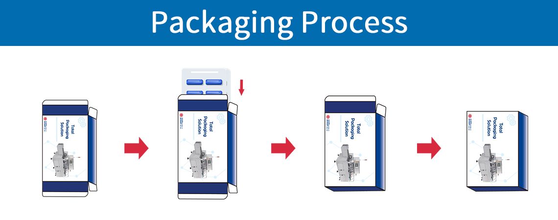 Intermittent Horizontal Cartoning Machine (CHS-120(CE)) packaging process