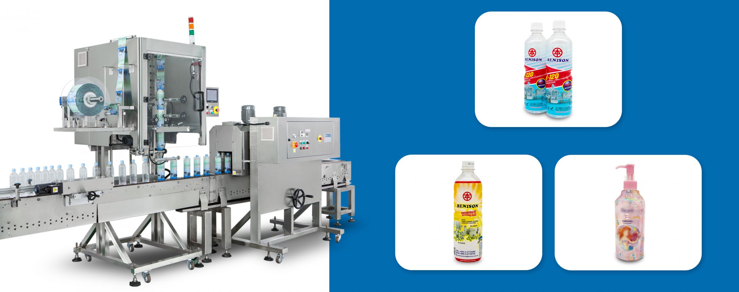 Auto Body Label/Tamper Evident Sleeve Applicator (200BPM) - Shrink Sleeve Machine for Bottles