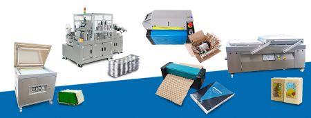 Máy đóng gói nhiều mẫu - Máy đóng gói nhiều mẫu: Máy băng PTP, Máy đóng gói đệm bọt giấy, Bộ chuyển đổi đóng gói đệm bìa cứng, Máy đóng gói chân không